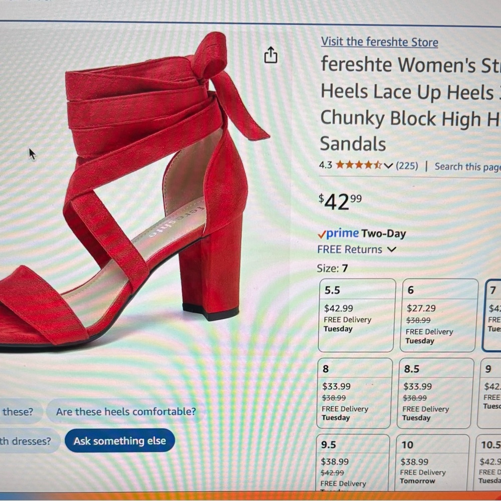 Brand new unworn Red Strappy Block Heels